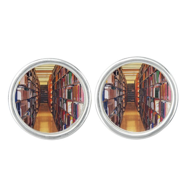 Library Book Shelves Cuff Links (Front)