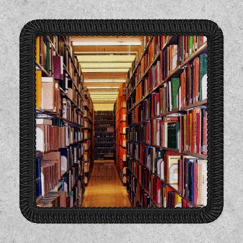 Library Book Shelves Patch by Bebops at Zazzle