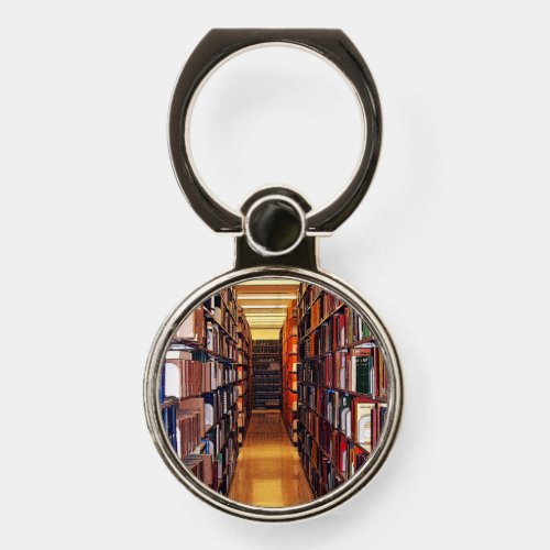 Library Book Shelves Phone Ring Holder