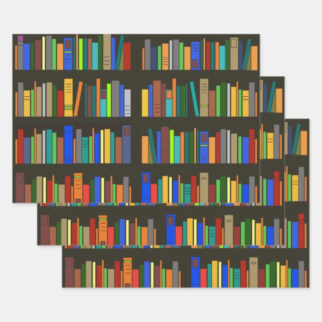 Library Book Shelves Wrapping Paper Sets (Set)