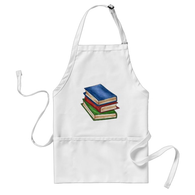 Library Book Stack Teacher Librarian Educator Gift Adult Apron (Front)