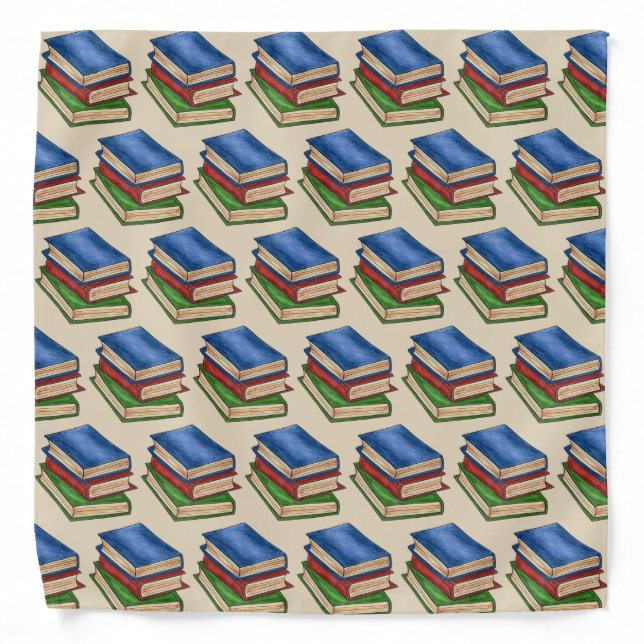 Library Book Stack Teacher Librarian Educator Gift Bandana (Front)