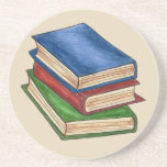 Library Book Stack Teacher Librarian Educator Gift Coaster<br><div class="desc">Design features an original marker illustration of a stack of leather-bound library books. Ideal as a gift for a teacher, librarian, or school employee, or for anyone who loves to read! This library book illustration is also available on other products. Don't see what you're looking for? Need help with customization?...</div>