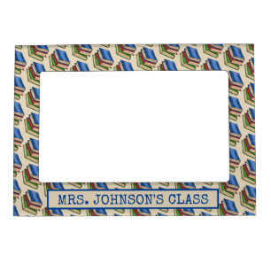 Library Book Stack Teacher Librarian Educator Gift Magnetic Frame
