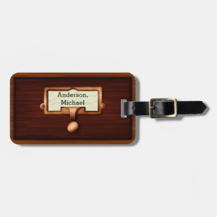 Library Book Wood Card Catalog Drawer   Add Name Luggage Tag