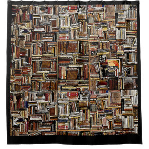 LIBRARY BOOKCASE SHOWER CURTAIN