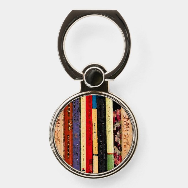 Library Books Abstract Phone Ring Holder