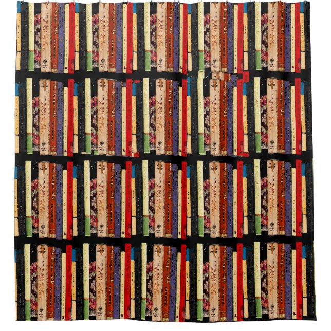 Library Books Abstract Shower Curtain (Front)
