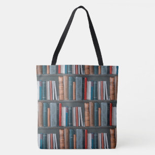 Library Books All-Over-Print Tote Bag, Large
