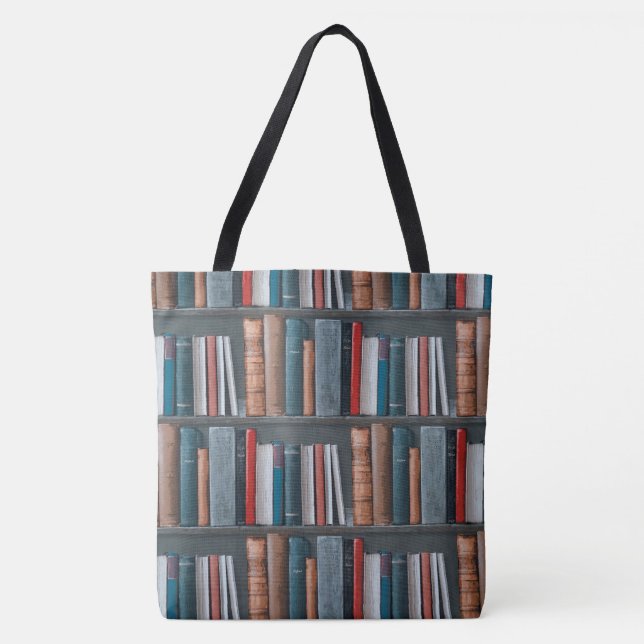 Library Books All-Over-Print Tote Bag, Large Bag (Front)