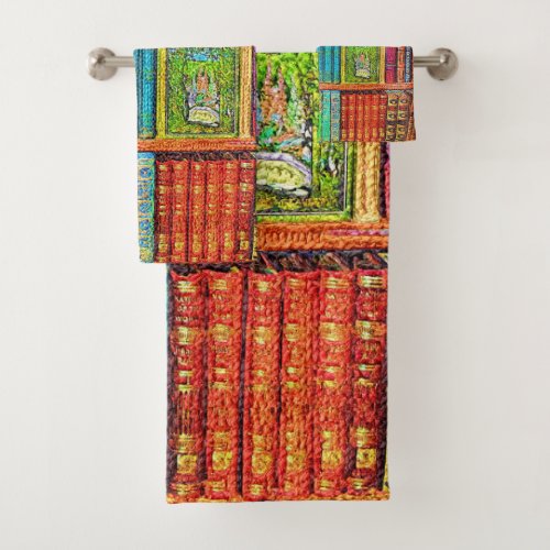 Library Books Bath Towel Set