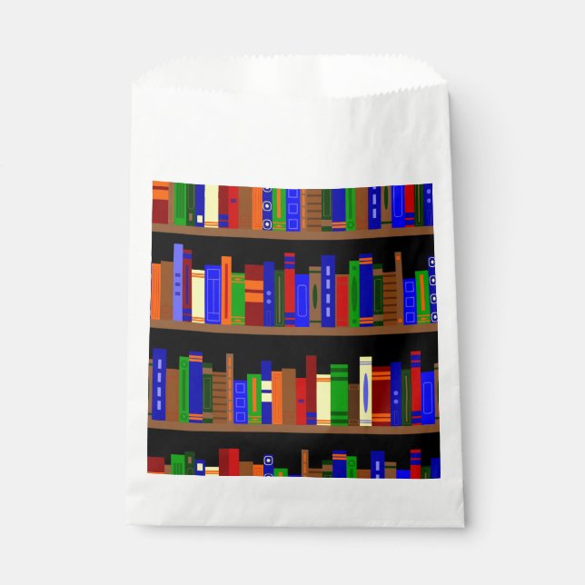 library books bookshelf  librarian favor bag (Front)
