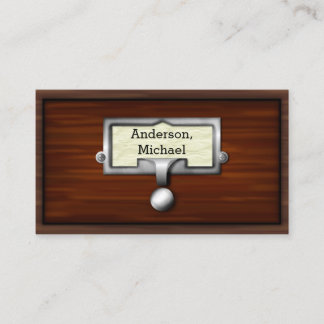 Library Books Catalog Writer Author Librarian Wood Business Card