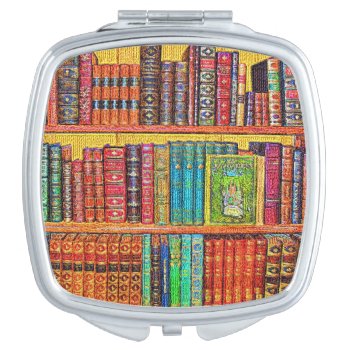 Library Books Compact Mirror by Remembrances at Zazzle