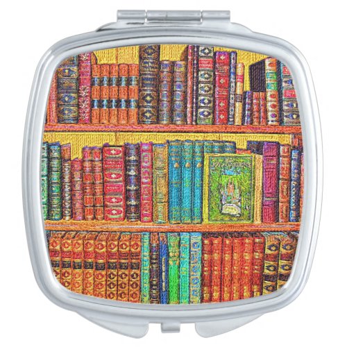 Library Books Compact Mirror