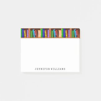 Library Books English Teacher Writer Personalized Post-it Notes