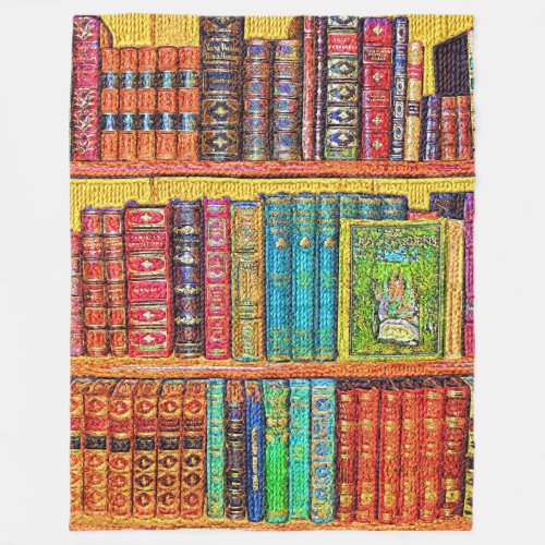 Library Books Fleece Blanket