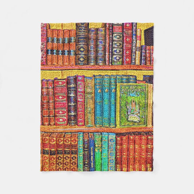Library Books Fleece Blanket (Front)