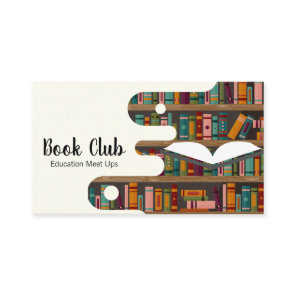 Library Books on Shelves  Business Card