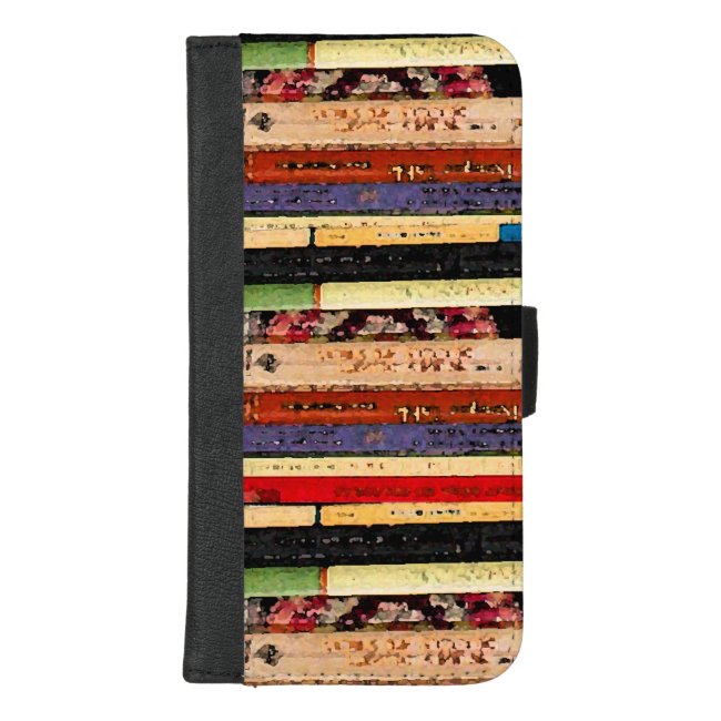 Library Books Pattern iPhone 8/7 Plus Wallet Case