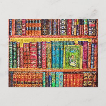 Library Books Postcard by Remembrances at Zazzle
