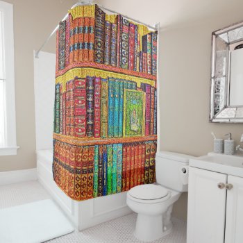 Library Books Shower Curtain by Remembrances at Zazzle