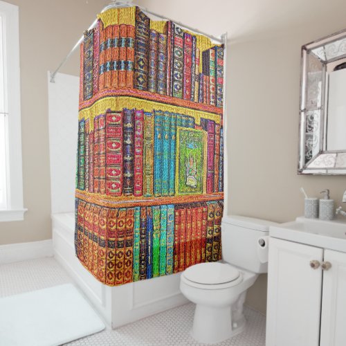 Library Books Shower Curtain
