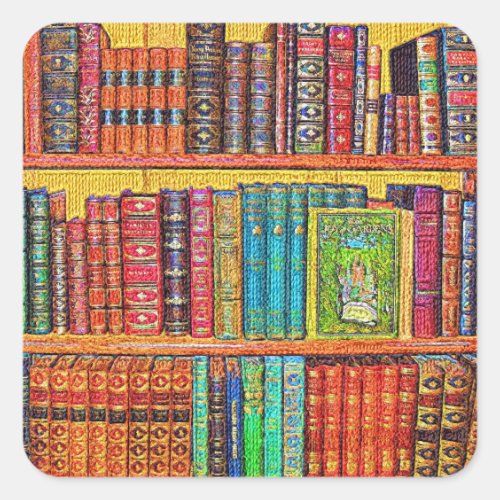 Library Books Square Sticker