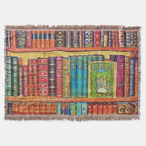 Library Books Throw Blanket