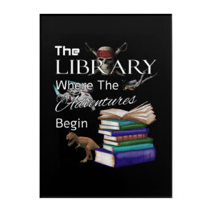 Library Books Where The Adventure Begins Book Read Acrylic Print