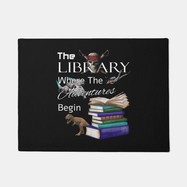 Library Books Where The Adventure Begins Book Read Doormat (Front)