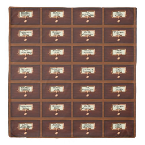 Library Books Wood Card Catalog Drawers Reading Duvet Cover