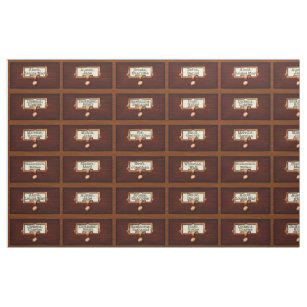 Library Books Wood Card Catalog Drawers Reading Fabric