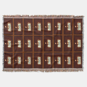 Library Books Wood Card Catalog Drawers Reading Throw Blanket