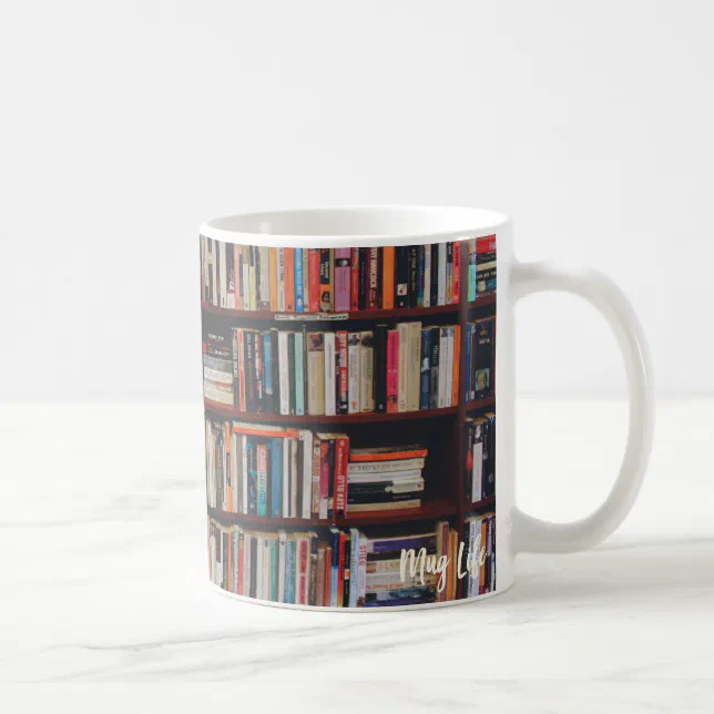 Library Bookshelf Photo Mug | Zazzle