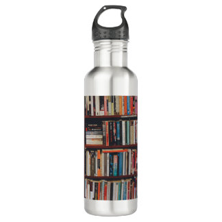 Library Bookshelf Photo Stainless Steel Water Bottle