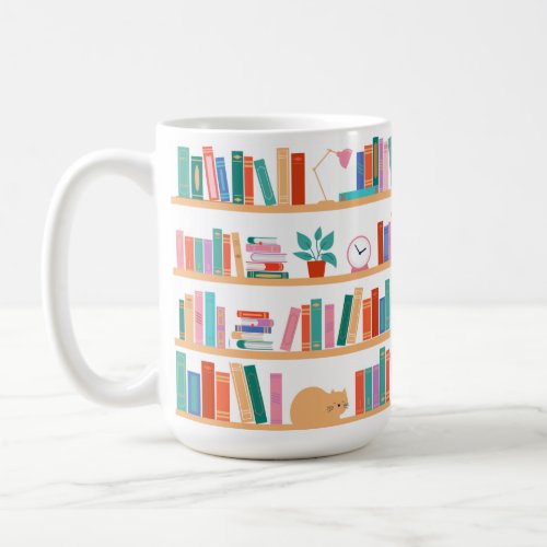Library Bookshelf Reading  Coffee Mug