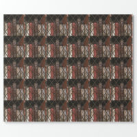 Jane Austen and antique bookshelf Wrapping Paper