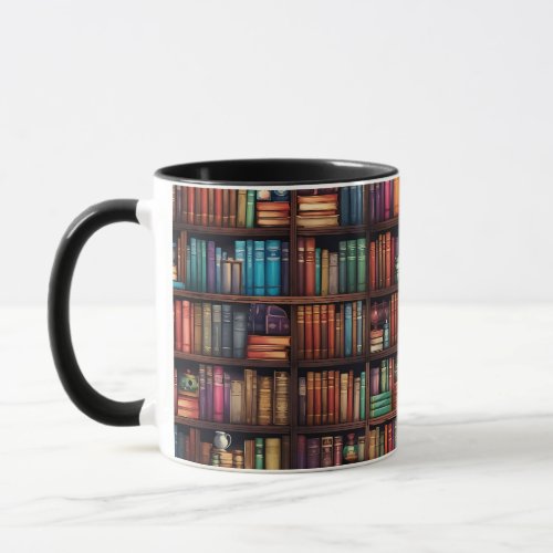 Library Bookshelves Book Lovers Mug