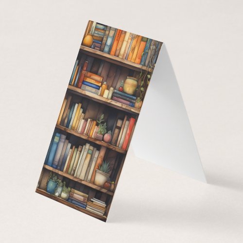 Library Bookshelves Folding Bookmarks Bookmarker Business Card