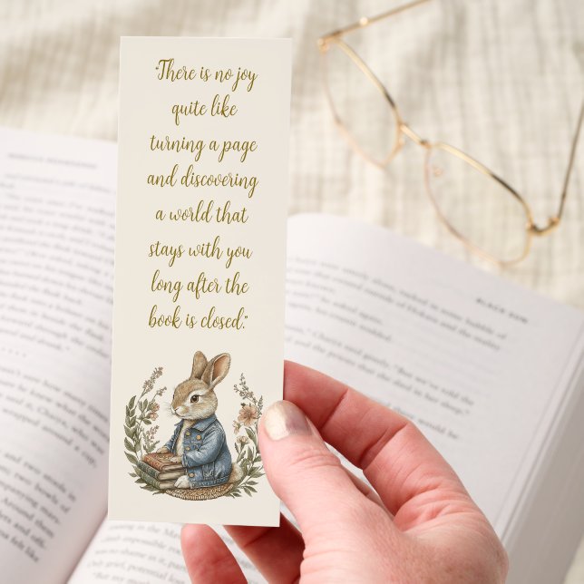 Library Bunny Bookmark (Hand)