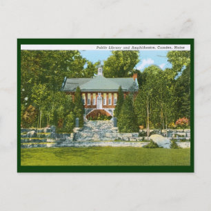 Library, Camden, Maine Vintage Postcard