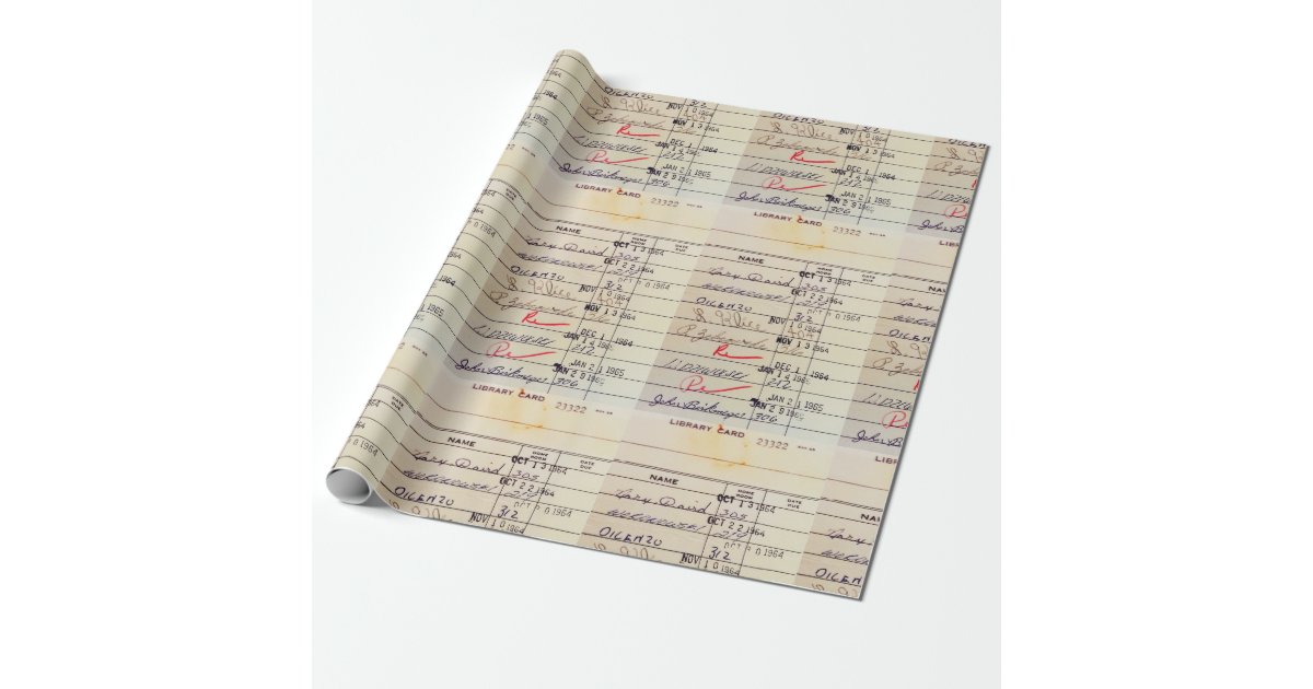 Library Card 23322 Wrapping Paper | Zazzle