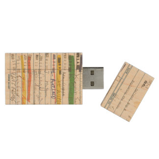 Library Card 3503 Exploring the Moon Wood Flash Drive