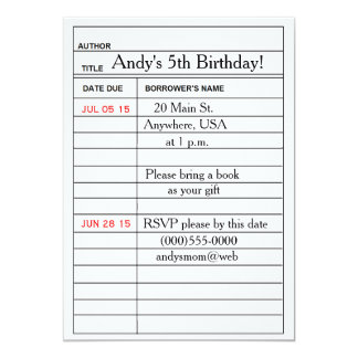 library card invitations