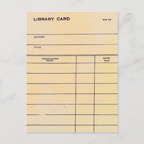 Library Card BSS 28