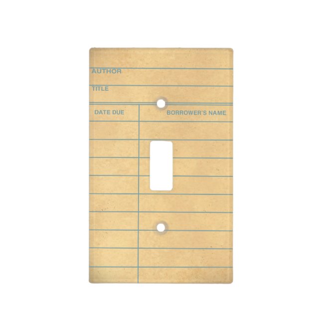 Library Card Light Switch Cover (Front)