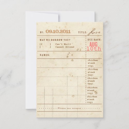 Library Card RSVP Postcard