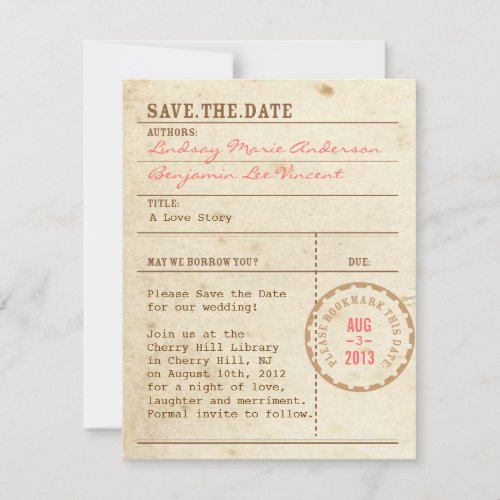 Library Card Save the Date