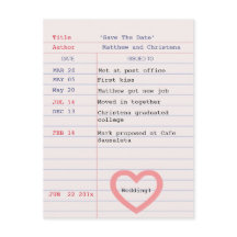 Library Card Save The Date Postcard